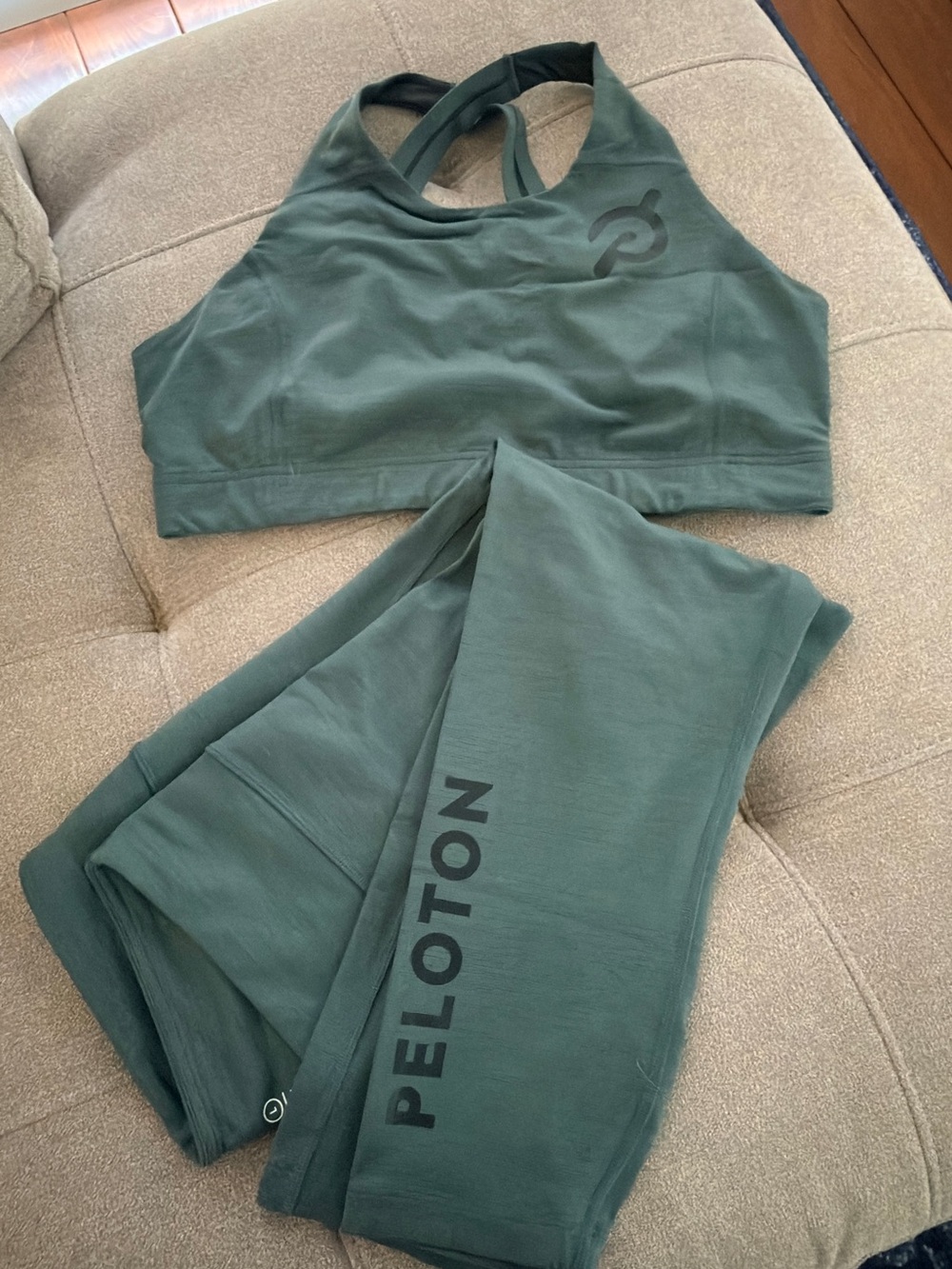 Peloton x Outdoor Voices Deep Green Workout Set — Sports Bra & Leggings